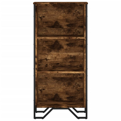Boekenkast 50x31x106 cm bewerkt hout gerookt eikenkleurig