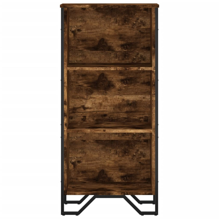 Boekenkast 50x31x106 cm bewerkt hout gerookt eikenkleurig