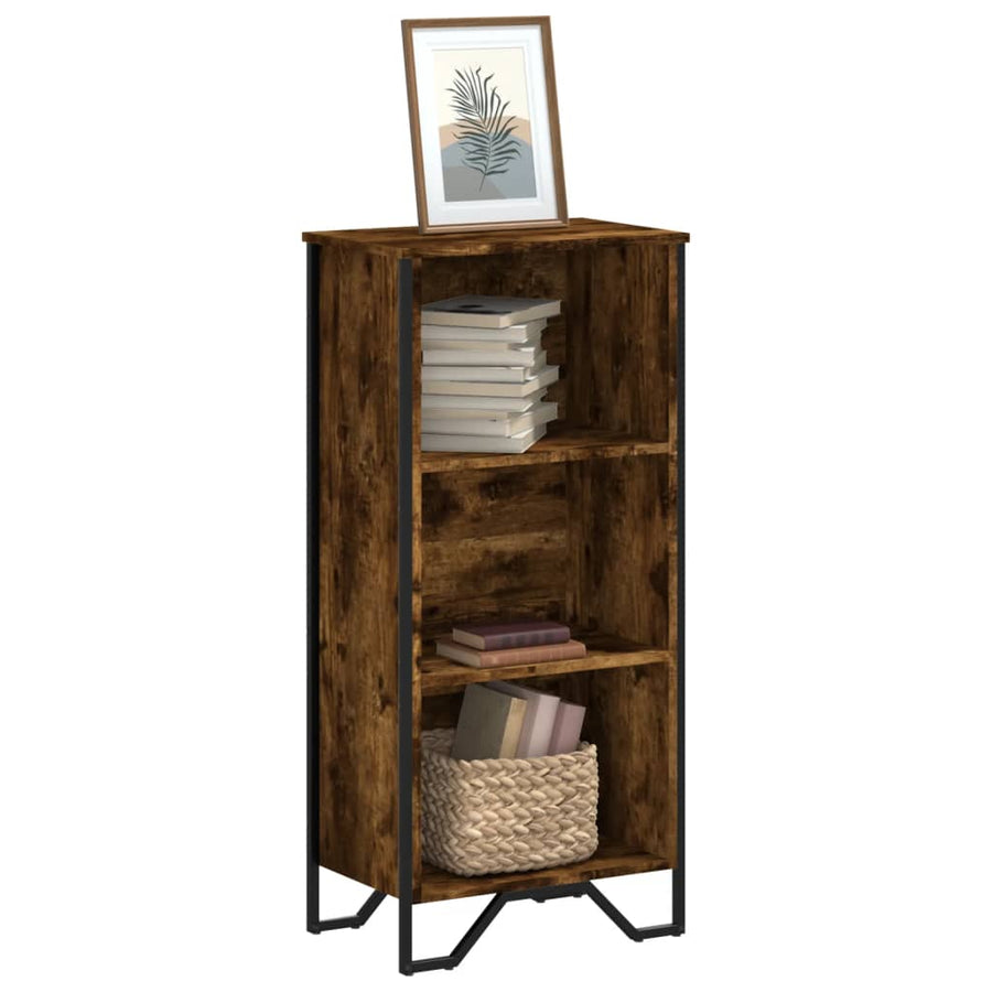 Boekenkast 50x31x106 cm bewerkt hout gerookt eikenkleurig