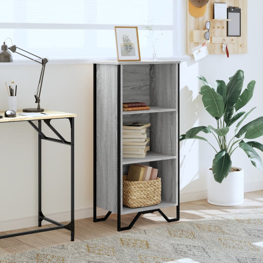 Boekenkast 50x31x106 cm bewerkt hout grijs sonoma eikenkleurig