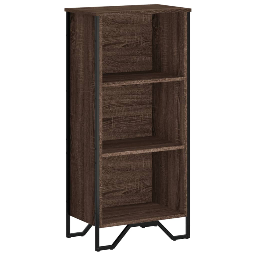 Boekenkast 50x31x106 cm bewerkt hout bruin eikenkleurig