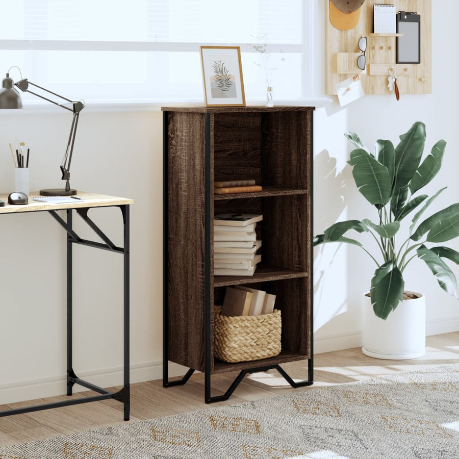 Boekenkast 50x31x106 cm bewerkt hout bruin eikenkleurig
