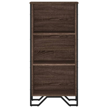 Boekenkast 50x31x106 cm bewerkt hout bruin eikenkleurig