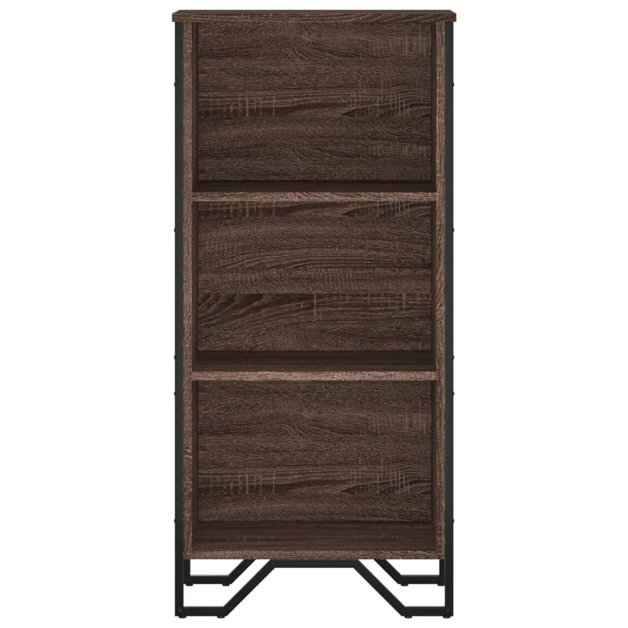 Boekenkast 50x31x106 cm bewerkt hout bruin eikenkleurig