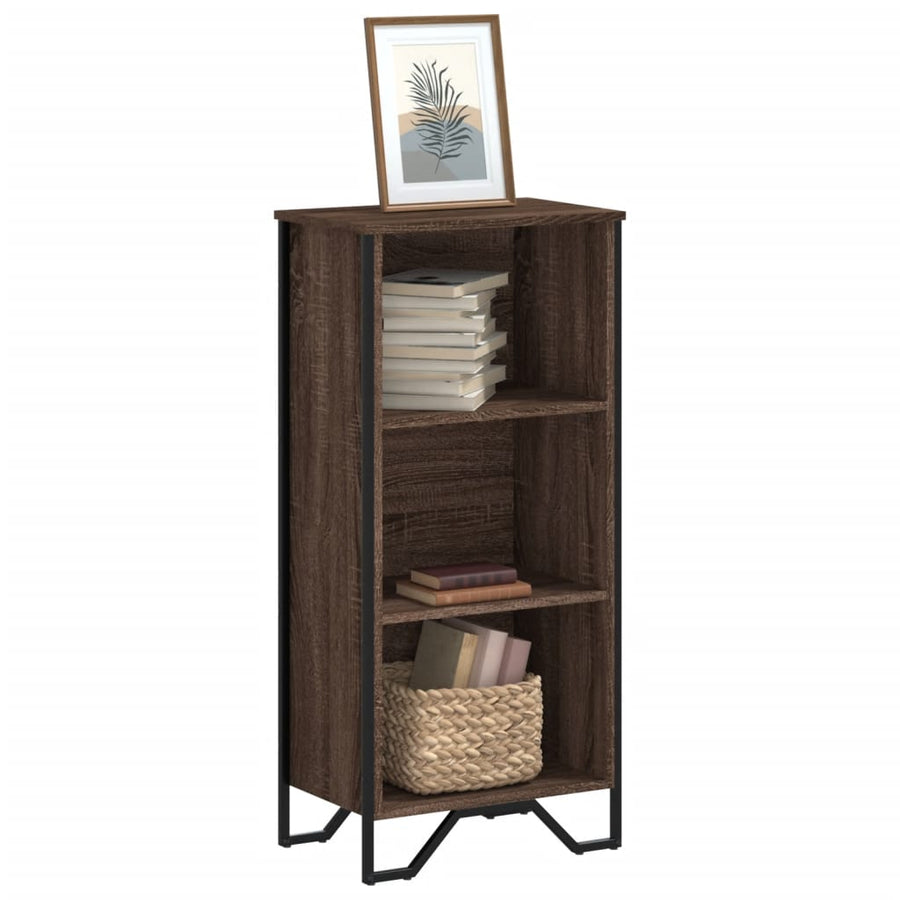 Boekenkast 50x31x106 cm bewerkt hout bruin eikenkleurig
