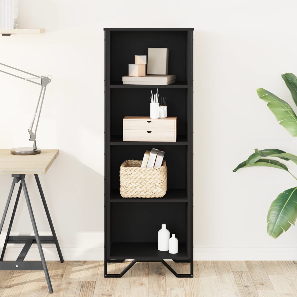 Boekenkast 50x31x137,5 cm bewerkt hout zwart