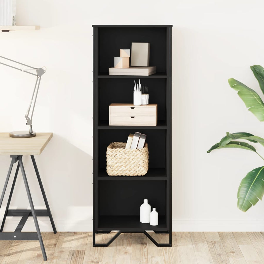 Boekenkast 50x31x137,5 cm bewerkt hout zwart