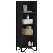 Boekenkast 50x31x137,5 cm bewerkt hout zwart