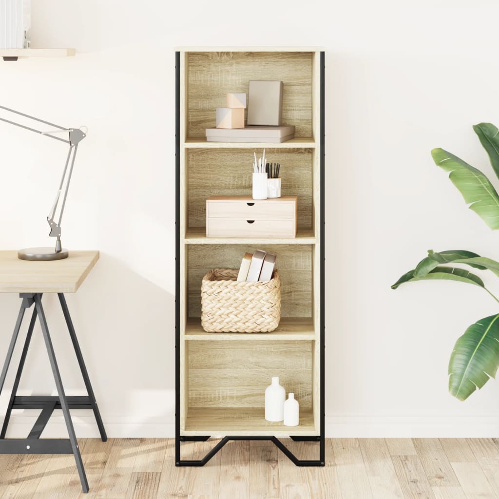 Boekenkast 50x31x137,5 cm bewerkt hout sonoma eikenkleurig