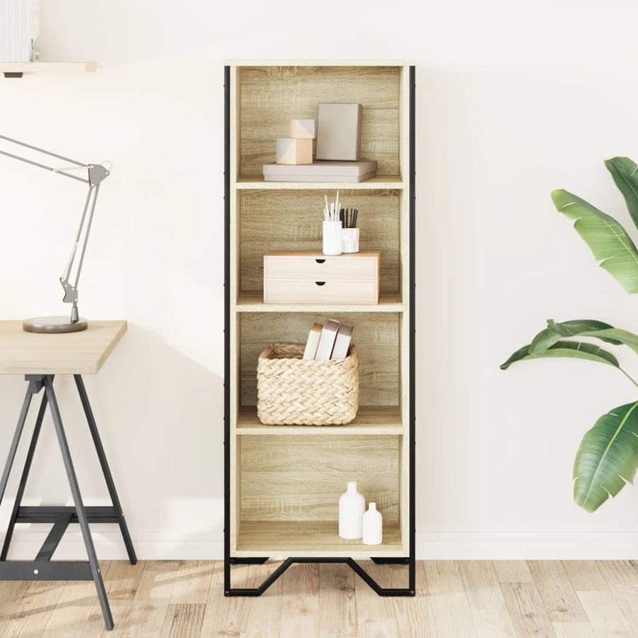 Boekenkast 50x31x137,5 cm bewerkt hout sonoma eikenkleurig