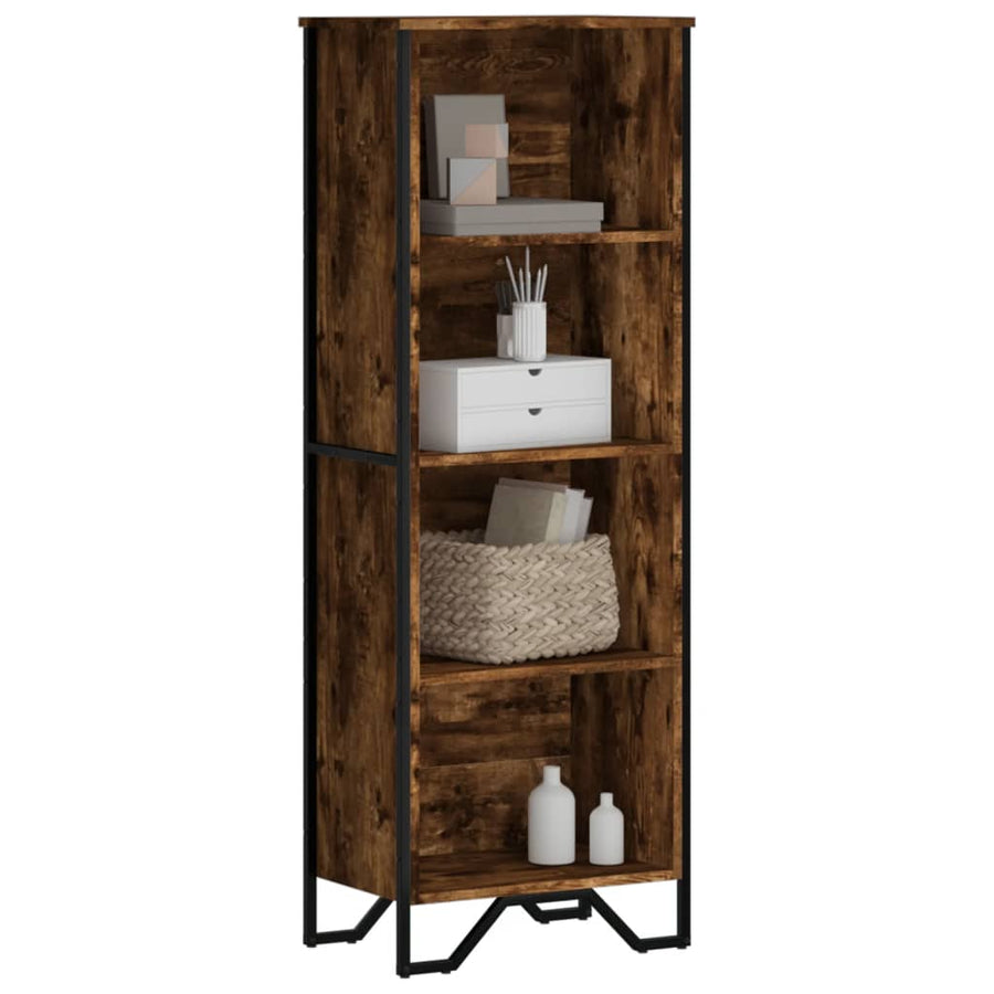 Boekenkast 50x31x137,5 cm bewerkt hout gerookt eikenkleurig