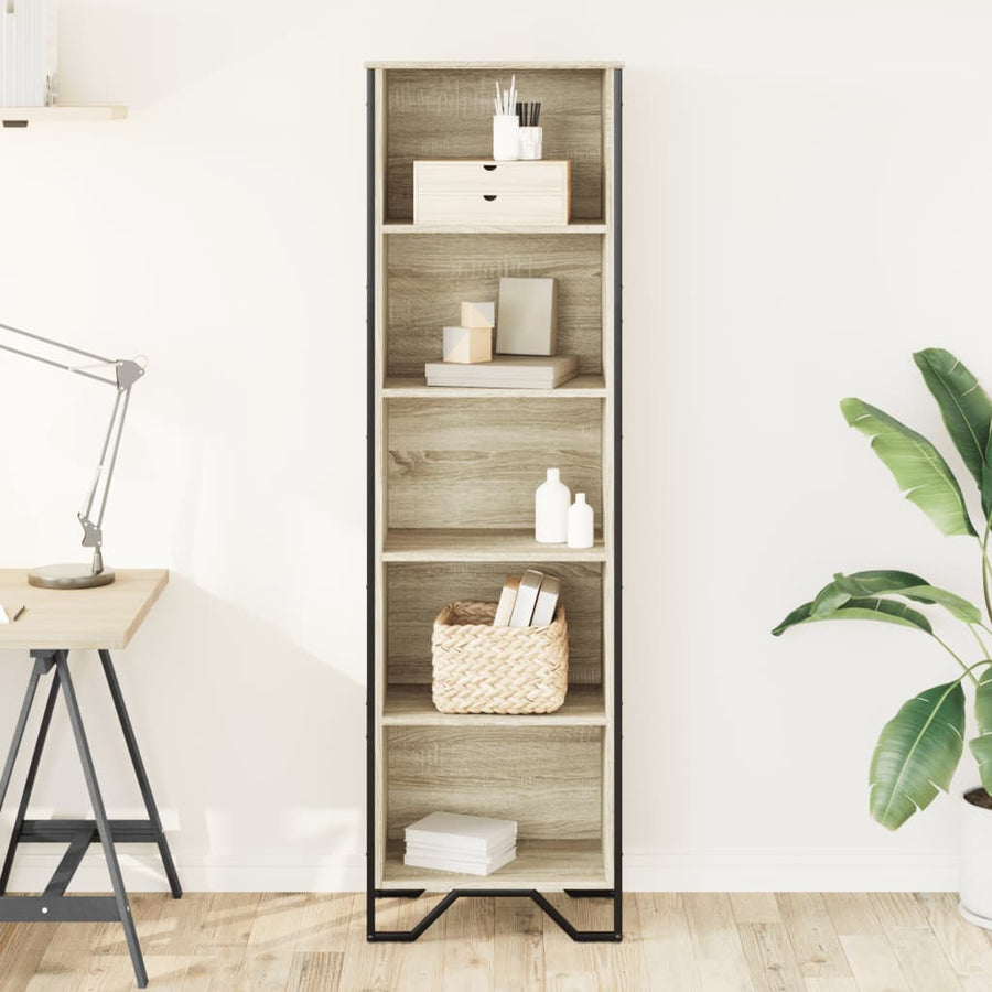 Boekenkast 50x31x169 cm bewerkt hout sonoma eikenkleurig