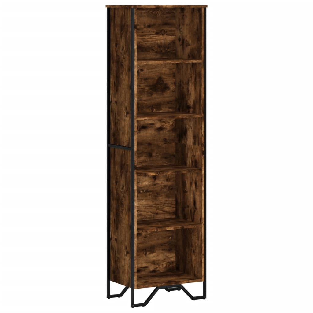 Boekenkast 50x31x169 cm bewerkt hout gerookt eikenkleurig