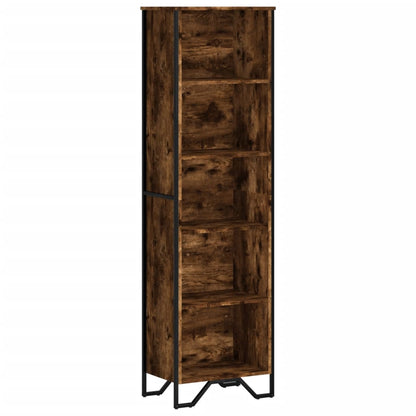 Boekenkast 50x31x169 cm bewerkt hout gerookt eikenkleurig