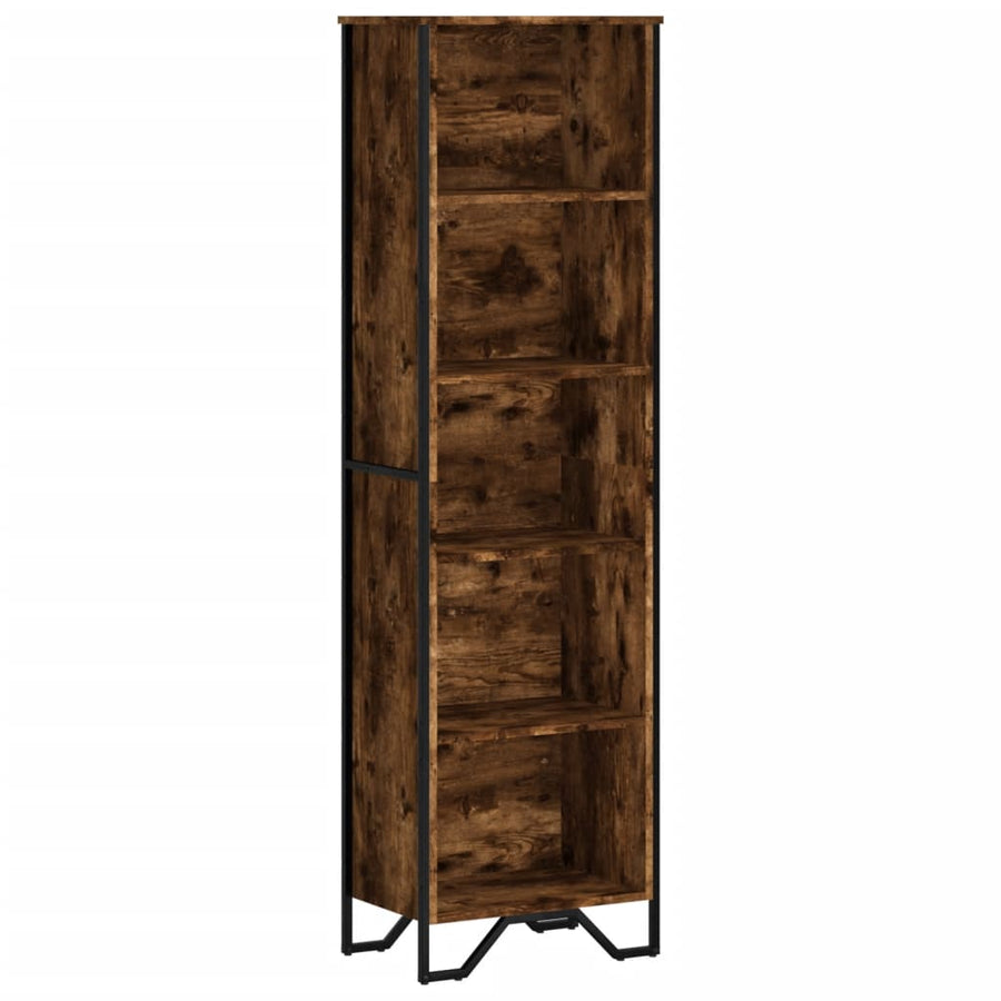 Boekenkast 50x31x169 cm bewerkt hout gerookt eikenkleurig