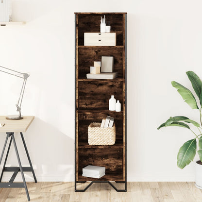 Boekenkast 50x31x169 cm bewerkt hout gerookt eikenkleurig