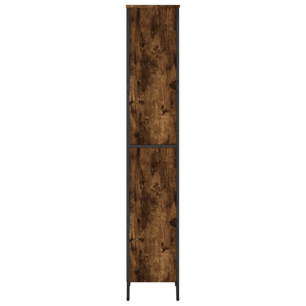 Boekenkast 50x31x169 cm bewerkt hout gerookt eikenkleurig