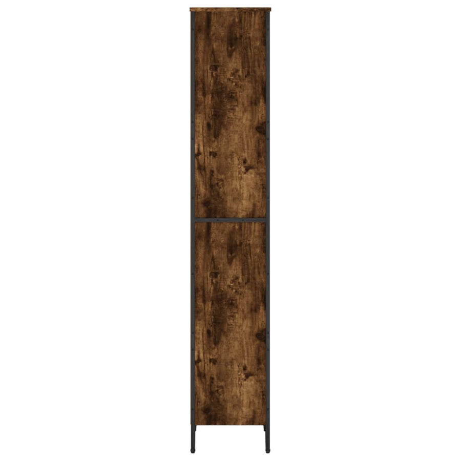 Boekenkast 50x31x169 cm bewerkt hout gerookt eikenkleurig