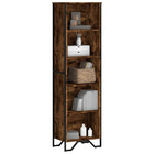 Boekenkast 50x31x169 cm bewerkt hout gerookt eiken