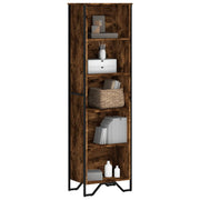 Boekenkast 50x31x169 cm bewerkt hout gerookt eiken