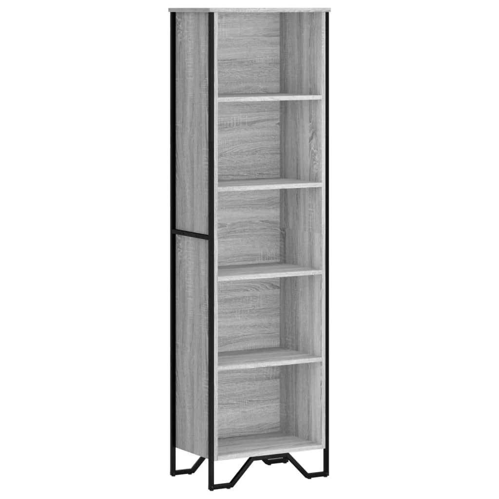Boekenkast 50x31x169 cm bewerkt hout grijs sonoma eikenkleurig