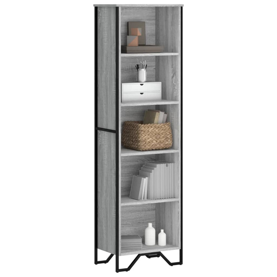 Boekenkast 50x31x169 cm bewerkt hout grijs sonoma eikenkleurig