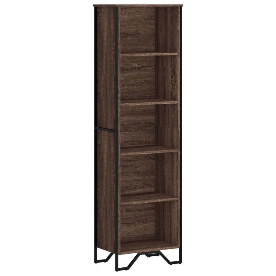 Boekenkast 50x31x169 cm bewerkt hout bruin eikenkleur