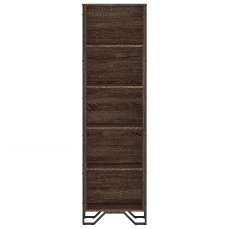 Boekenkast 50x31x169 cm bewerkt hout bruin eikenkleur