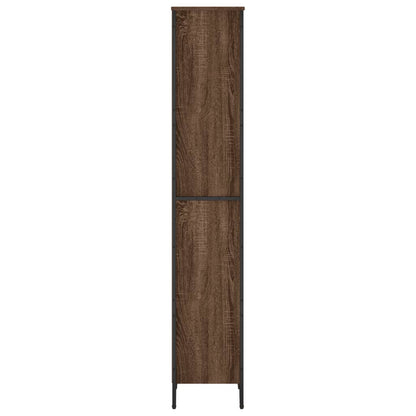 Boekenkast 50x31x169 cm bewerkt hout bruin eikenkleur