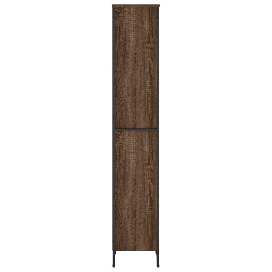 Boekenkast 50x31x169 cm bewerkt hout bruin eikenkleur