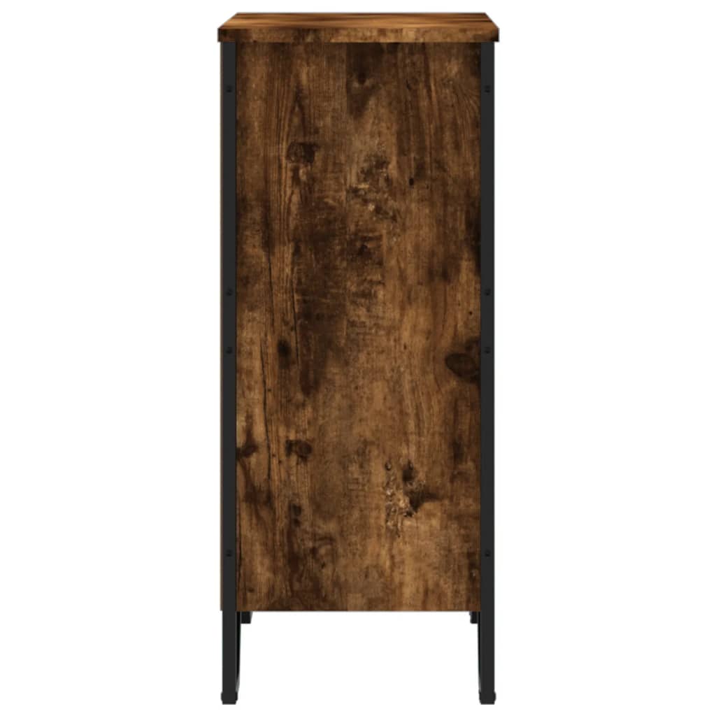 Boekenkast 80x31x74,5 cm bewerkt hout gerookt eikenkleurig