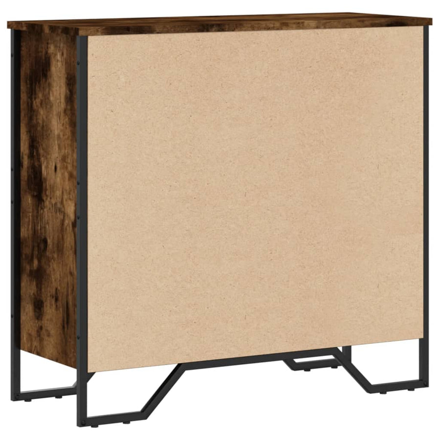 Boekenkast 80x31x74,5 cm bewerkt hout gerookt eikenkleurig