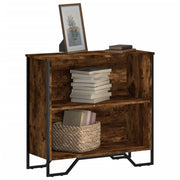 Boekenkast 80x31x74,5 cm bewerkt hout gerookt eiken