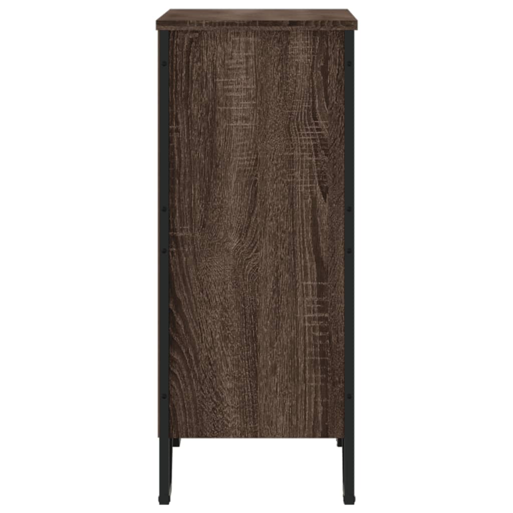 Boekenkast 80x31x74,5 cm bewerkt hout bruin eikenkleur