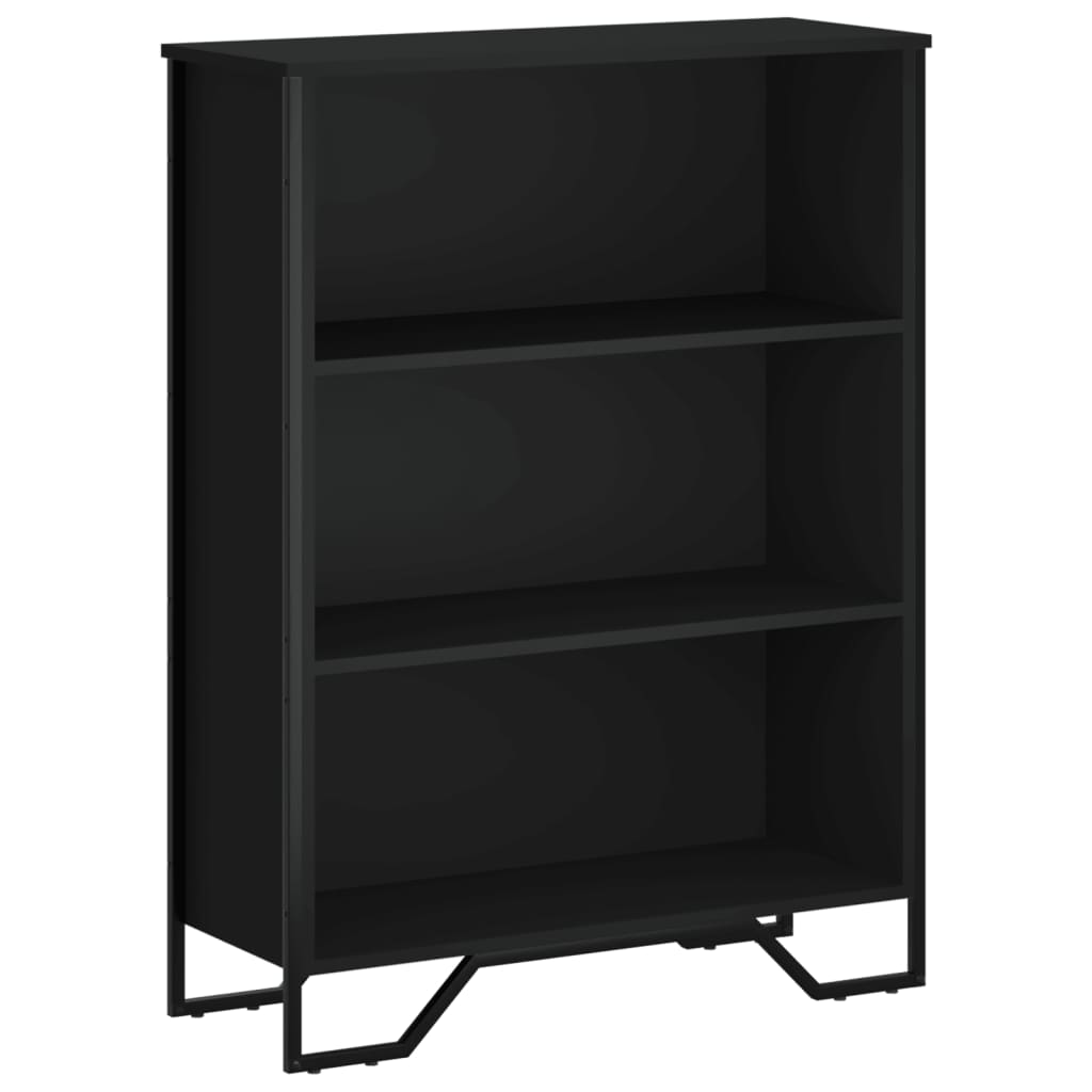 Boekenkast 80x31x106 cm bewerkt hout zwart