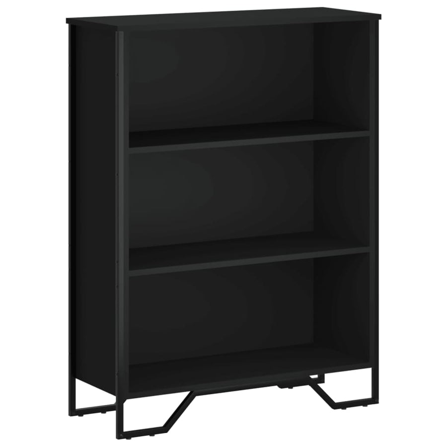 Boekenkast 80x31x106 cm bewerkt hout zwart