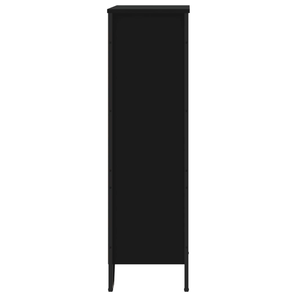 Boekenkast 80x31x106 cm bewerkt hout zwart