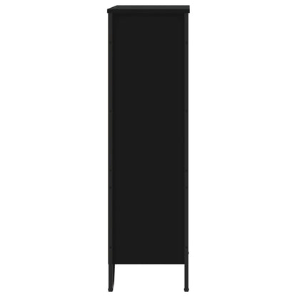 Boekenkast 80x31x106 cm bewerkt hout zwart