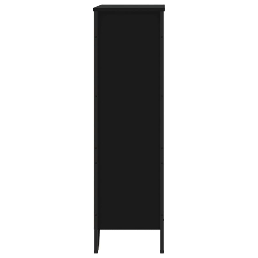 Boekenkast 80x31x106 cm bewerkt hout zwart