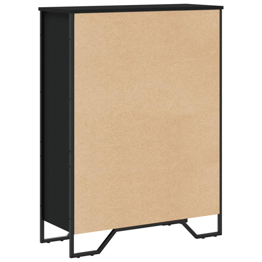 Boekenkast 80x31x106 cm bewerkt hout zwart