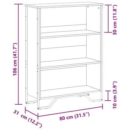 Boekenkast 80x31x106 cm bewerkt hout zwart