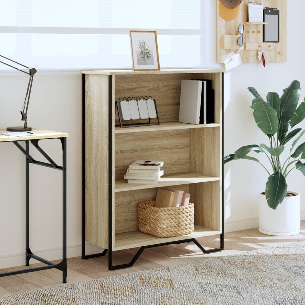 Boekenkast 80x31x106 cm bewerkt hout sonoma eikenkleurig