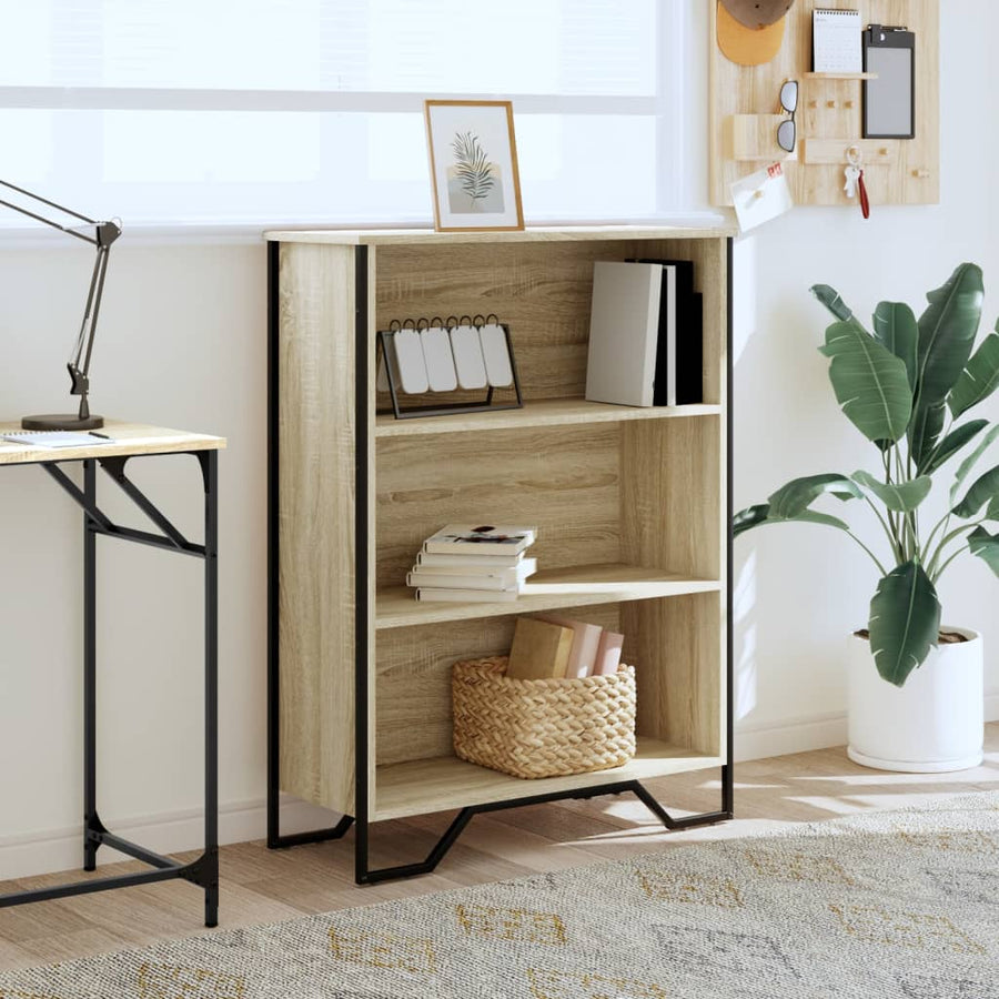 Boekenkast 80x31x106 cm bewerkt hout sonoma eikenkleurig