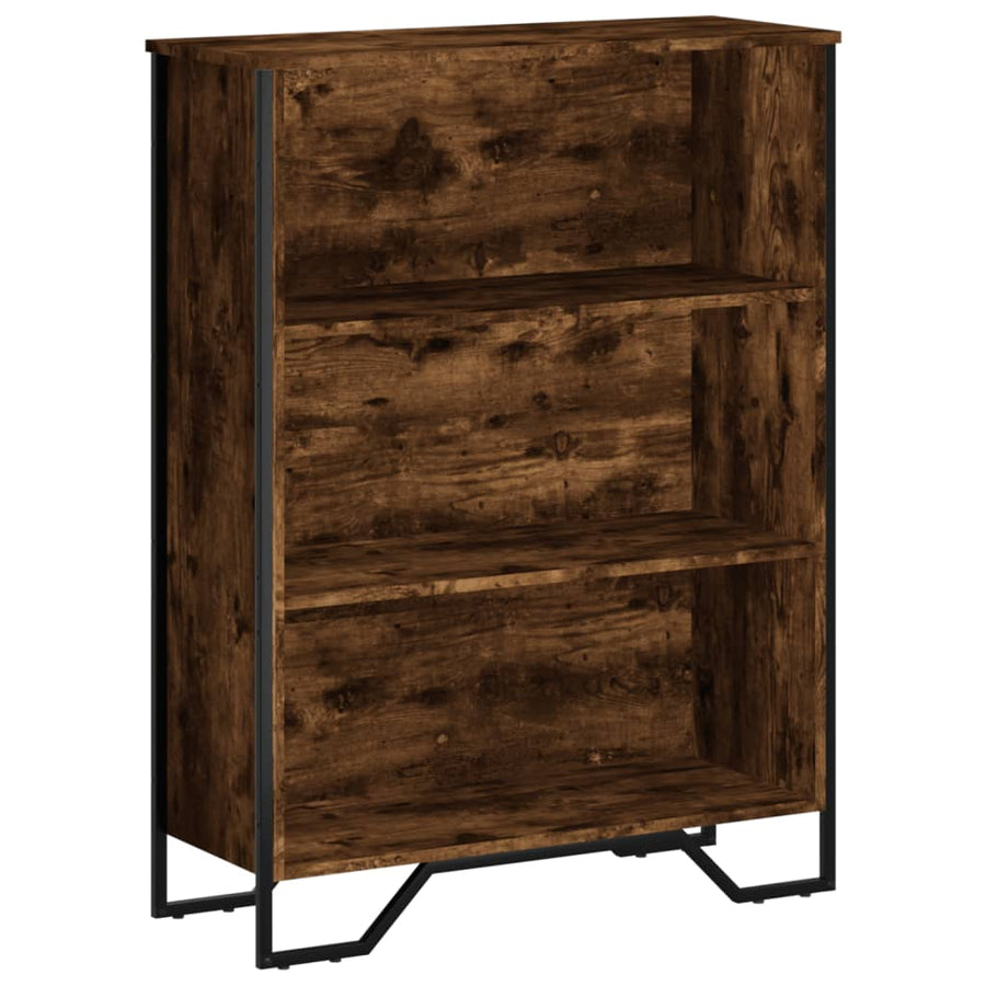 Boekenkast 80x31x106 cm bewerkt hout gerookt eikenkleurig