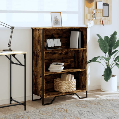 Boekenkast 80x31x106 cm bewerkt hout gerookt eikenkleurig