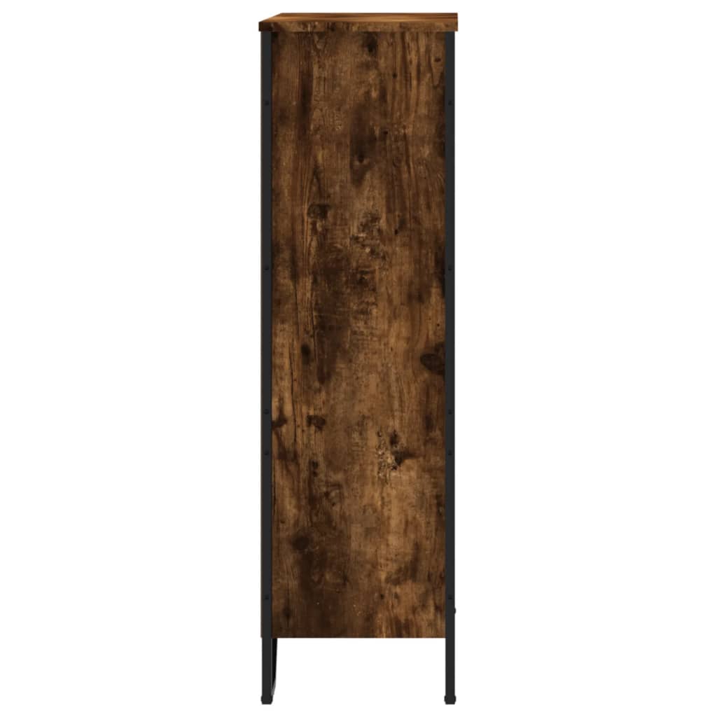 Boekenkast 80x31x106 cm bewerkt hout gerookt eikenkleurig