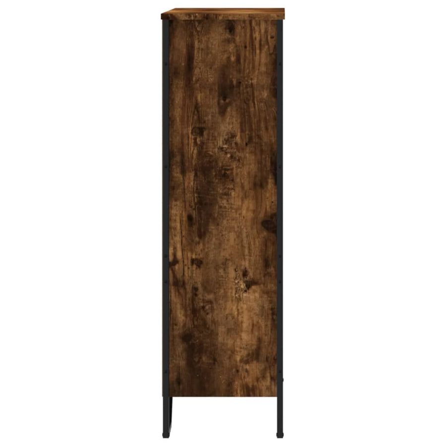 Boekenkast 80x31x106 cm bewerkt hout gerookt eikenkleurig
