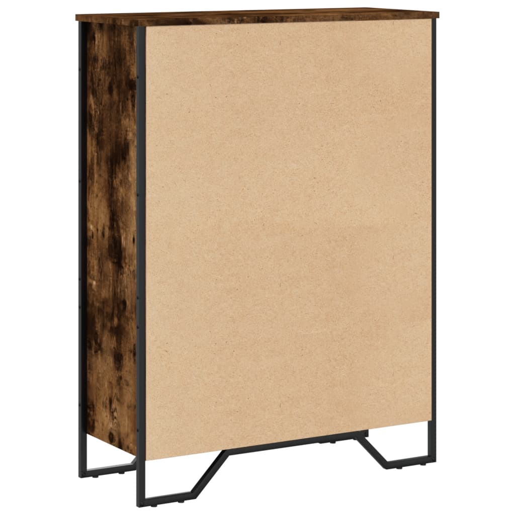 Boekenkast 80x31x106 cm bewerkt hout gerookt eikenkleurig