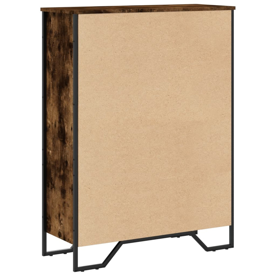 Boekenkast 80x31x106 cm bewerkt hout gerookt eikenkleurig