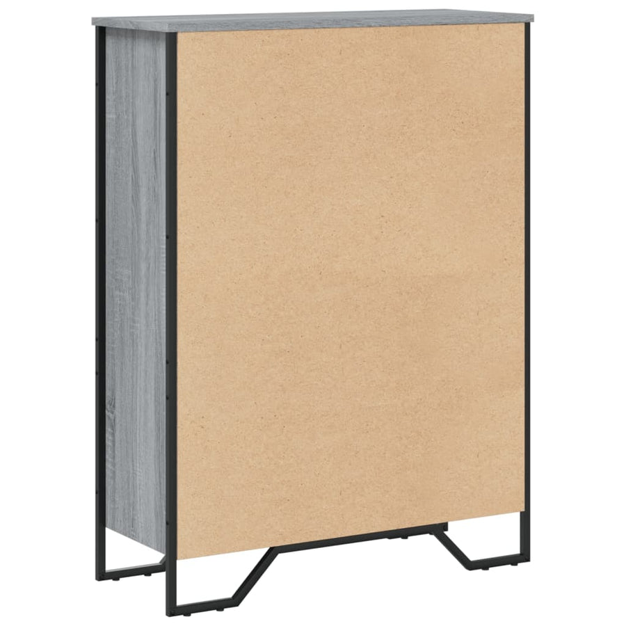 Boekenkast 80x31x106 cm bewerkt hout grijs sonoma eikenkleurig